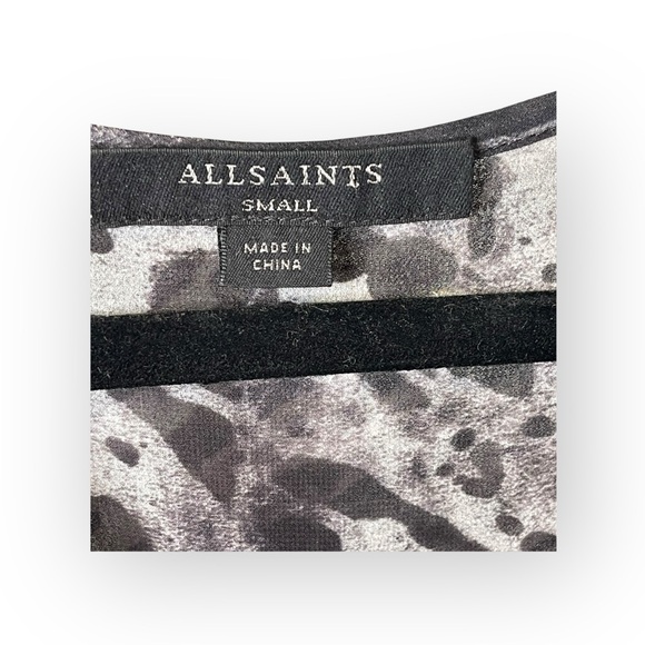 new Allsaints ✽ Penny Ambient Chiffon Surplice Top ✽ Pale Grey Leopard Print ✽ S - Picture 6 of 16